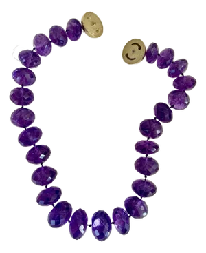 Amethyst Bead Necklace With 18yg Clasp