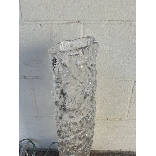 Stylish Baker / Paola Navone Large Vela Table Lamp. Textured glass shade on top of round brass base. Original Retail...