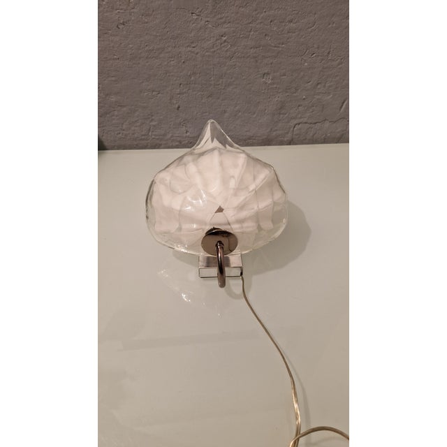 Leaf Wall Lamps in Transparent and White Murano Glass from La Murrina, 1980s, Set of 2 For Sale - Image 9 of 18