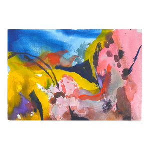 Colorful Abstract Watercolor on Paper, 1980s, 10x14.25 by Les Anderson
