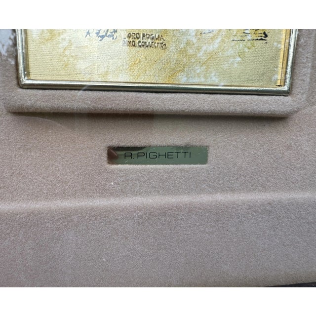 Italian Gold Leaf Pino Collection Cityscape by R. Pighetti, 1970s For Sale - Image 7 of 9