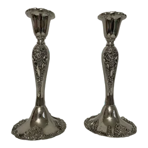 Vintage Godinger Silverplated Candlestick Holders - a Pair
