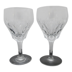Stuart England Crystal Cardinal Large Wine Glass or Water Goblet Set of 2