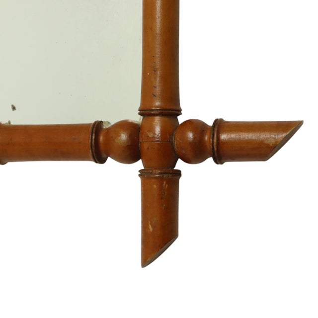 Chinoiserie Faux Bamboo Mirror in Wood For Sale - Image 9 of 17