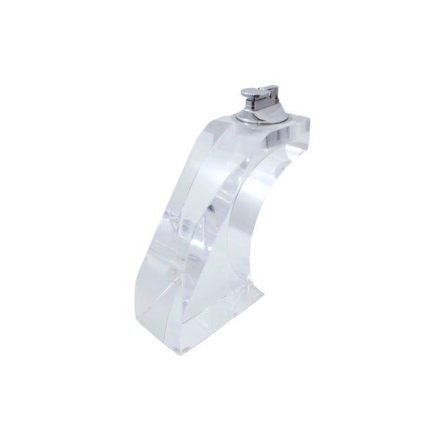 Mid-Century Modern Midcentury Modern Lucite Table Lighter For Sale - Image 3 of 5