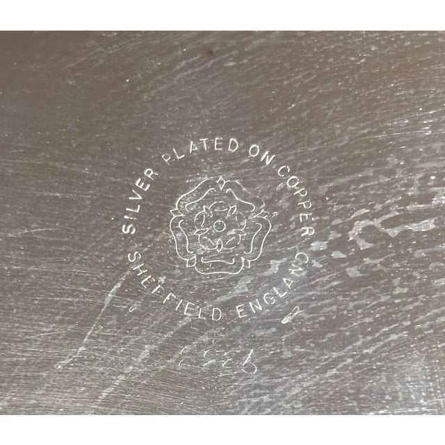 Early 20th Century Early 20th Century Beautiful Antique Edwardian Style English Sheffield Silver on Copper Gallery Swag Tray 10"x1.5" For Sale - Image 5 of 5