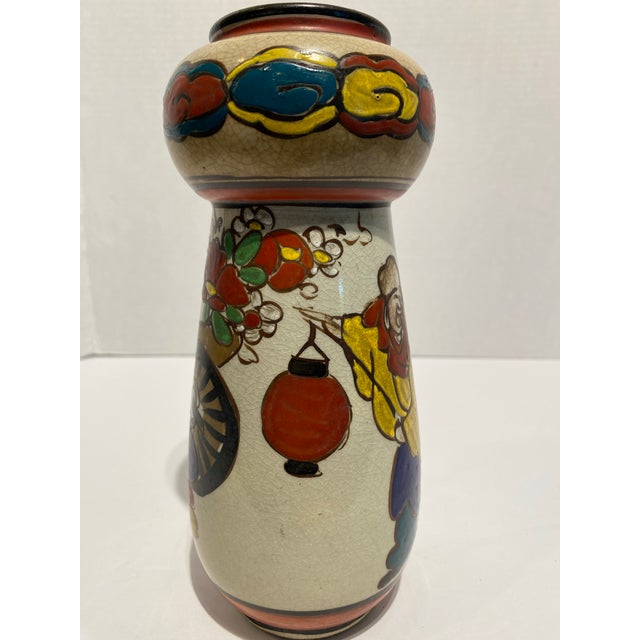 Satsuma Vintage Ogata Kenzan Style Japanese Vase For Sale - Image 4 of 9