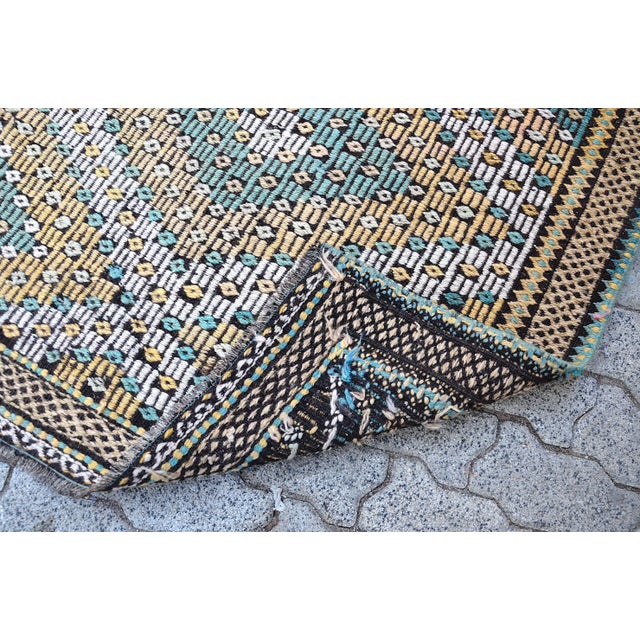 1960s Floral Design Vintage Turkish Kilim For Sale - Image 10 of 11