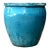 Vintage Blue Glazed Ceramic Planter For Sale