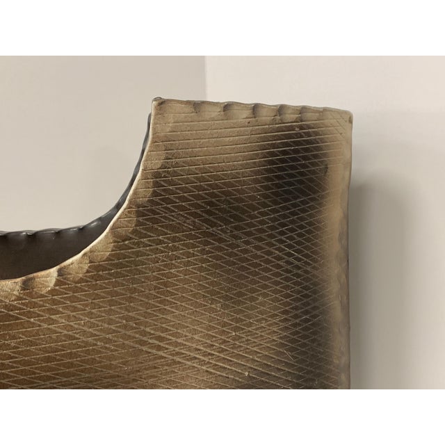 Brown Japanese Stoneware Vessel For Sale - Image 8 of 14