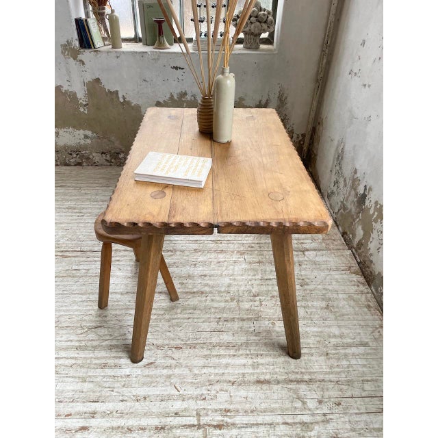 Vintage Brutalist Oak Table, 1950s For Sale - Image 18 of 18