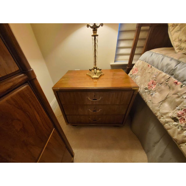 1980s Drexel Heritage Accolade II Campaign Bedroom Suite, 1987 – Complete Matching Collection For Sale - Image 5 of 17