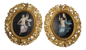 Mid 19th Century Antique C. L. Romoli Oil on Panel Paintings - A Pair