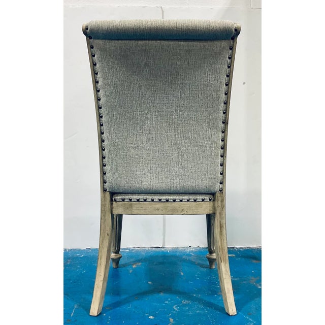 2020s Transitional French Style Linen Dining Side Chairs Set of 8 For Sale - Image 5 of 10