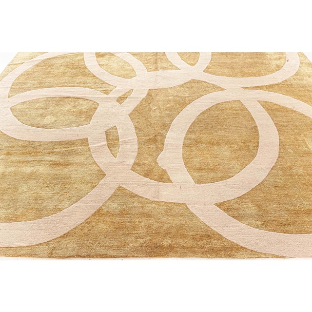 Modern Art Deco Beige and Gold Quantum Circles Rug by Doris Leslie Blau For Sale - Image 4 of 6