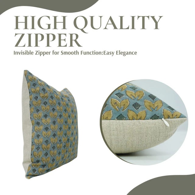 Farmhouse Fabdivine Artisan Handcrafted Throw Pillow Cover Thick Linen 18x18 Inch- Titli For Sale - Image 3 of 5