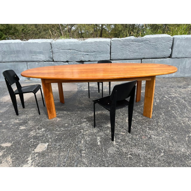 1980s 1980s Dining Table or Desk in the Manner of Charlotte Perriand, Solid Wood For Sale - Image 5 of 12
