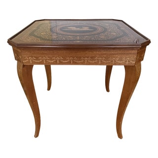 Hollywood Regency Inlaid Gaming Table, Italy, 1960s For Sale