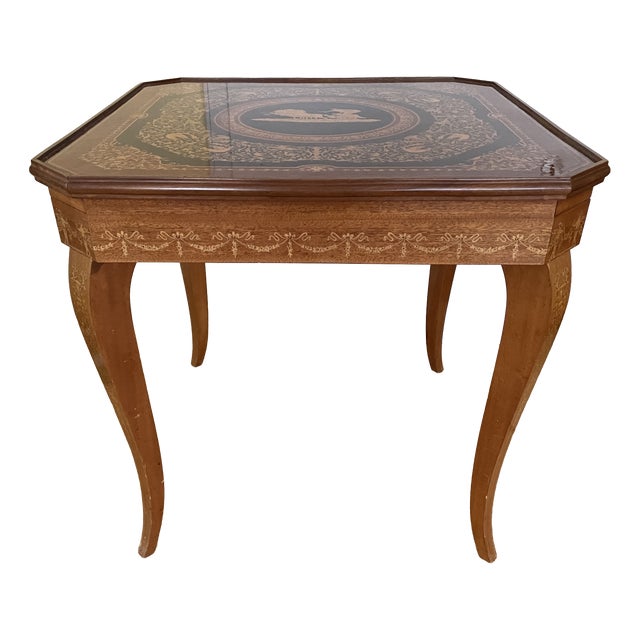 Hollywood Regency Inlaid Gaming Table, Italy, 1960s For Sale