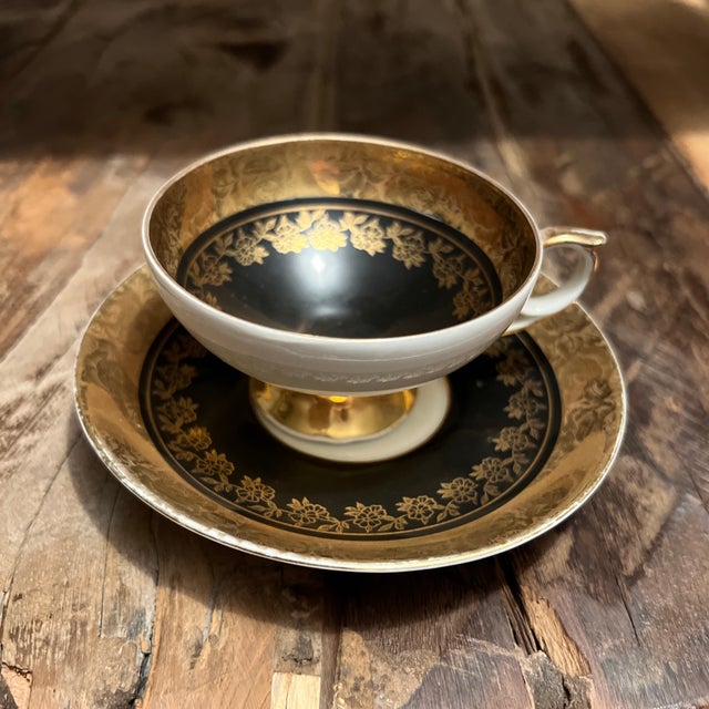 Vintage Bavarian Demitasse Espresso Cup & Saucer, Turkish Coffee Cup For Sale - Image 10 of 12