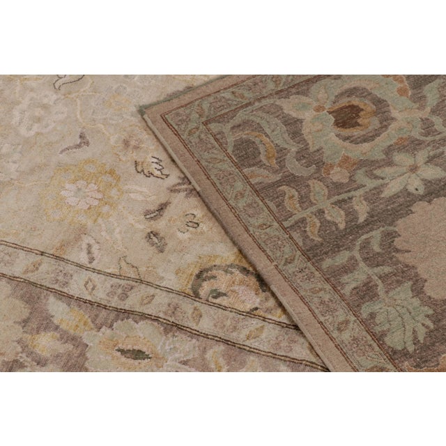 Beige Contemporary Oushak Style Floral Rug in Beige Hues, by Rug & Kilim, India For Sale - Image 8 of 10