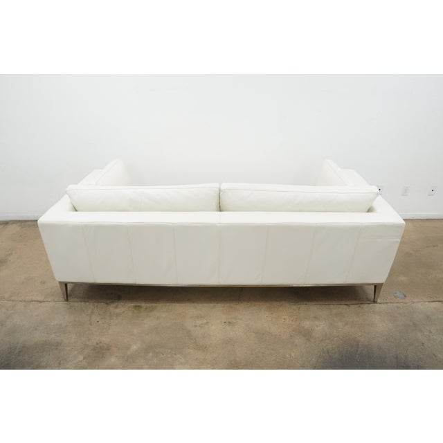 Martyn Lawrence Bullard for Frontgate White Leather Sofa For Sale - Image 13 of 15