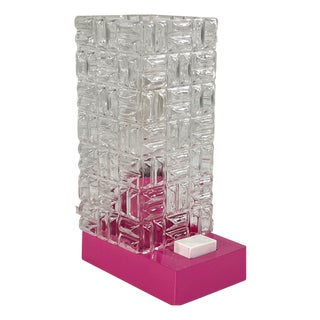 Pink Table Lamp in Plastic, 1980s For Sale