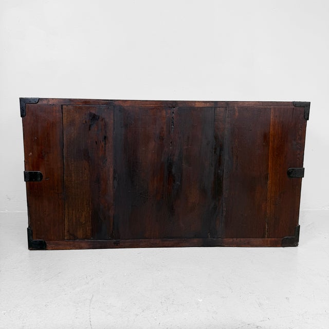 Shōwa Japanese Low Tansu Chest of Drawers, 1940 For Sale - Image 6 of 12