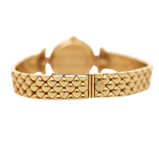 Contemporary Mid 20th Century Van Cleef & Arpels Paris Classique 18k Gold Diamond Bezel Ladies Watch For Sale - Image 3 of 8