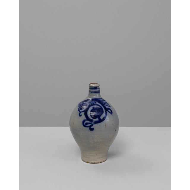20th Century Belgian Traditional Blue and Gray Ceramic Vase for Home Decor For Sale - Image 10 of 18
