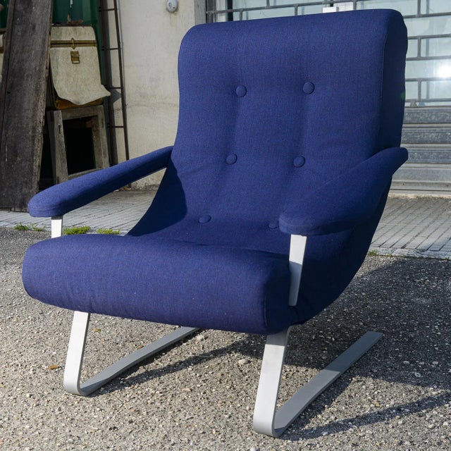 Metal Italian Dondolo Armchair by Guido Bonzani for Tecnosalotto, 1970 For Sale - Image 7 of 8