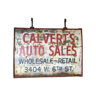 Vintage Auto Trade Sign For Sale