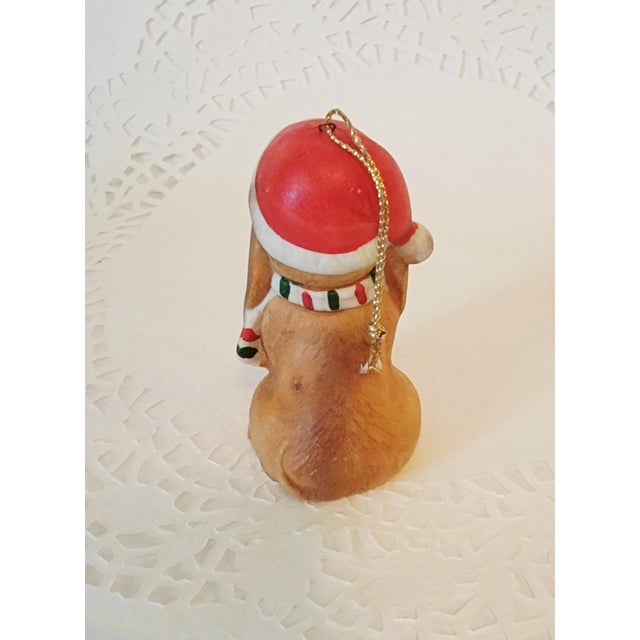 Vintage House of Lloyd Ceramic Figurine Ornament, Puppy Dog Furbaby 1988, Made in Taiwan Christmas Collectible For Sale - Image 4 of 9