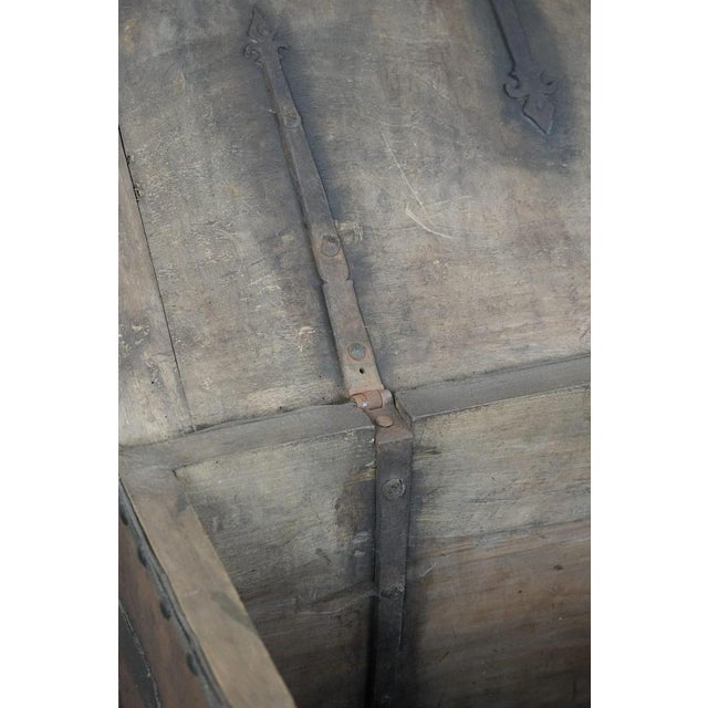Antique Leather-Lined Chest or Safe, 17th Century For Sale - Image 14 of 16