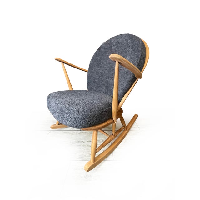 Wood Mid-Century Modern Elm Wood Rocking Chair from Ercol, 1970s For Sale - Image 7 of 15