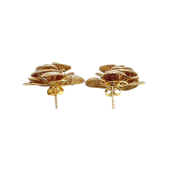 Elevate your elegance with our exquisite Rose Flower Earrings, crafted from luxurious 18k yellow gold and adorned with a...