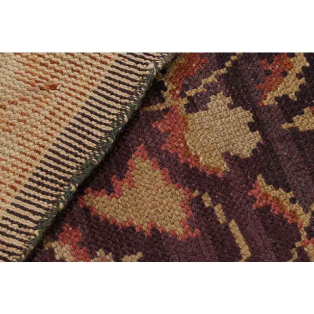 Textile Antique Axminster Rug, Hand-Knotted Wool, Floral Design, Beige Orange and Blue For Sale - Image 7 of 7