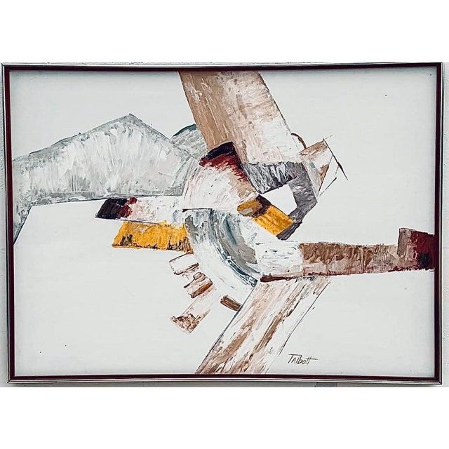 60s Vintage Talbott for Harris Strong Mid Century Modern Abstract Expressionist Brutalist Impasto Oil Painting Framed Signed For Sale - Image 11 of 15
