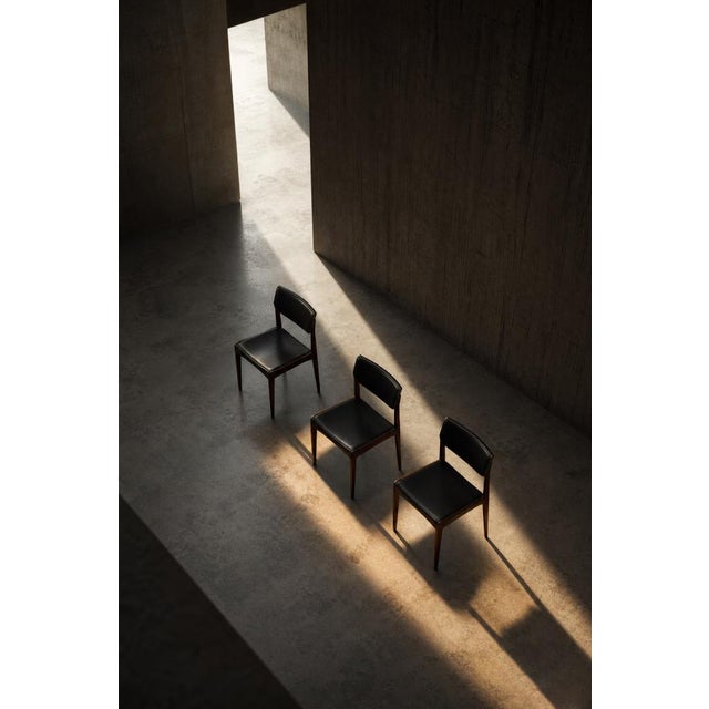 Mid-Century Scandinavian Modern Rosewood and Black Leather Chairs by H.W. Klein for Bramin, 1960s, Set of 3 For Sale - Image 10 of 18