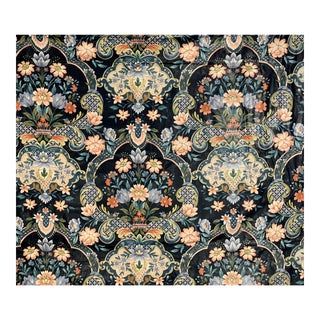 Vintage Atelier Originals 1988 Wildflower Damask Polished Cotton- 8.75 Yards For Sale