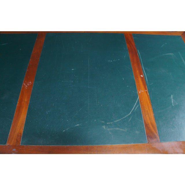 Vintage Chippendale Style Mahogany Carved Leather Inset Executive Office Desk For Sale - Image 14 of 18