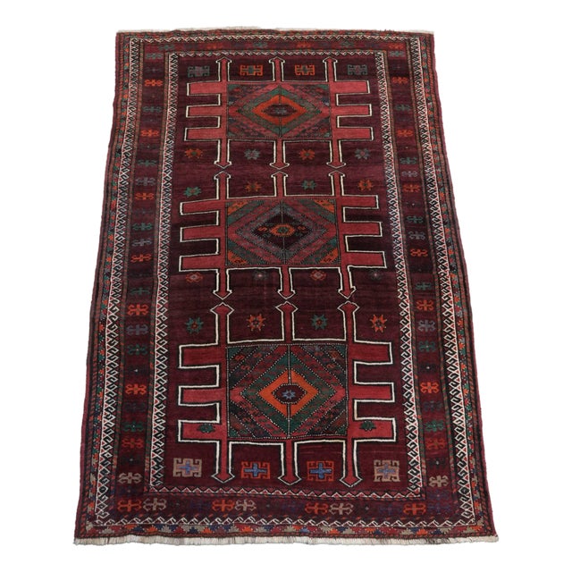 Vintage Middle Eastern Style Hand-Knotted Rug For Sale