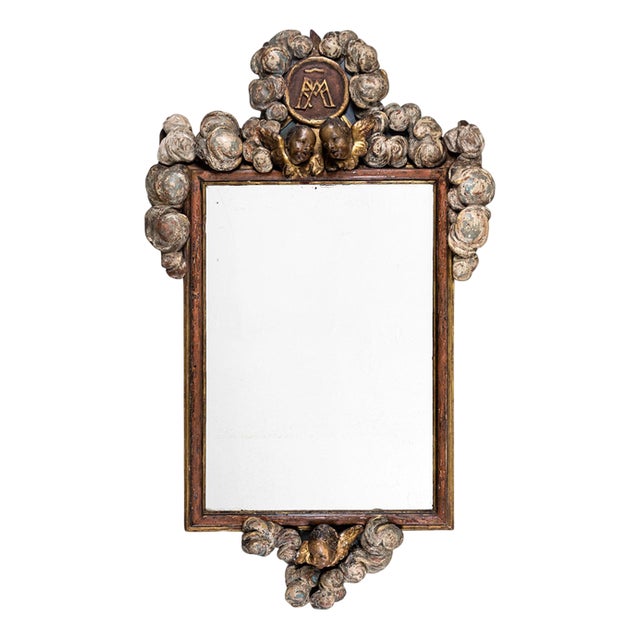 Rococo Painted Mirror, 18th Century For Sale