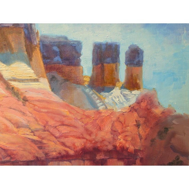 Nancy Paris Pruden "Red Rock Plateau" Contemporary Naturalistic Mountain Landscape Nature Painting, 2020s For Sale - Image 10 of 11