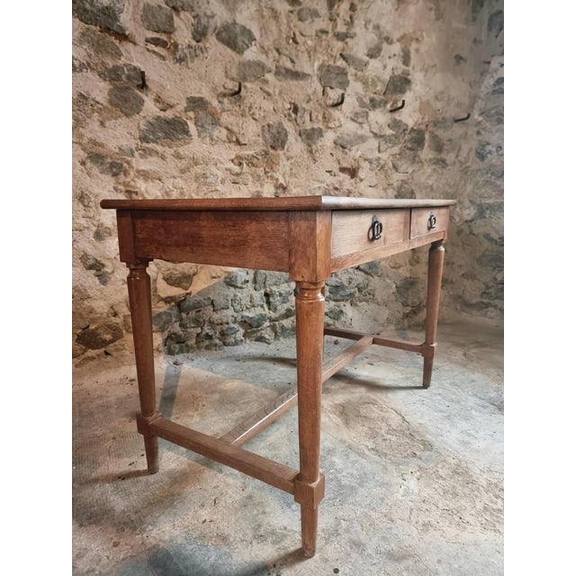 Antique French Oak Table or Desk, 1930s For Sale - Image 11 of 15