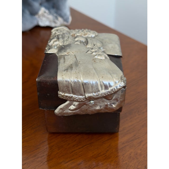 This is a rare collectible vintage Christmas box by Jan Barboglio. The box is iron, the Santa is silver and the interior...