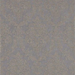 Sanderson Riverside Damask Wallpaper in Mole/Copper - a Sample For Sale