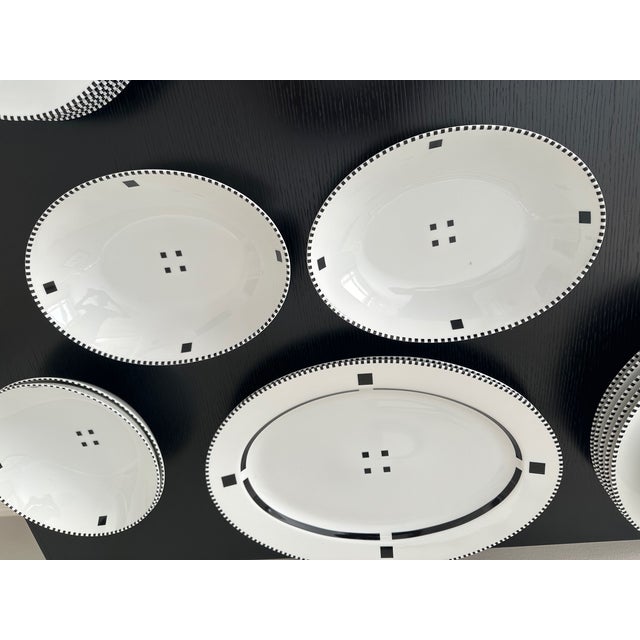 Gwathmey Siegel & Assoc Rare Unused & Timeless Swid Powell “Tuxedo” Porcelain Dinnerware Complete 58pp For Sale - Image 4 of 5