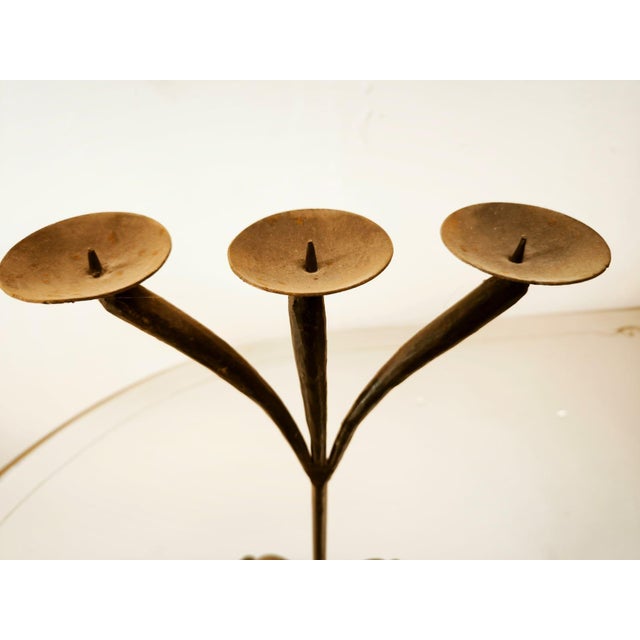 Mid-Century Modern Candleholder in Wrought Iron For Sale - Image 3 of 7