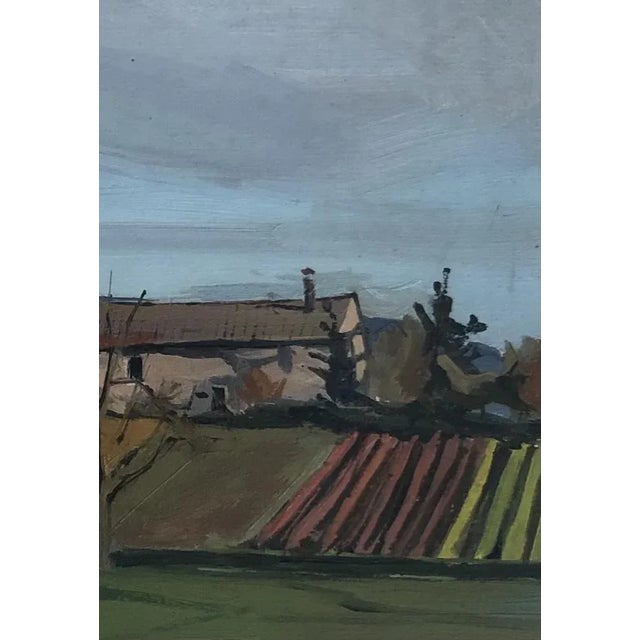 Benjamin II Vautier, Vue de Campagne Sionnet, Genève, 1954, Oil on Cardboard, Framed For Sale - Image 6 of 10